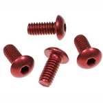 CRC 8-32x3/8" Red Aluminum Button Head Screws (4).